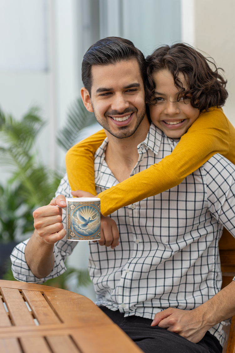 Orthodox Christian Family celebrating their faith with an authentically designed Orthodox Christian Mug.