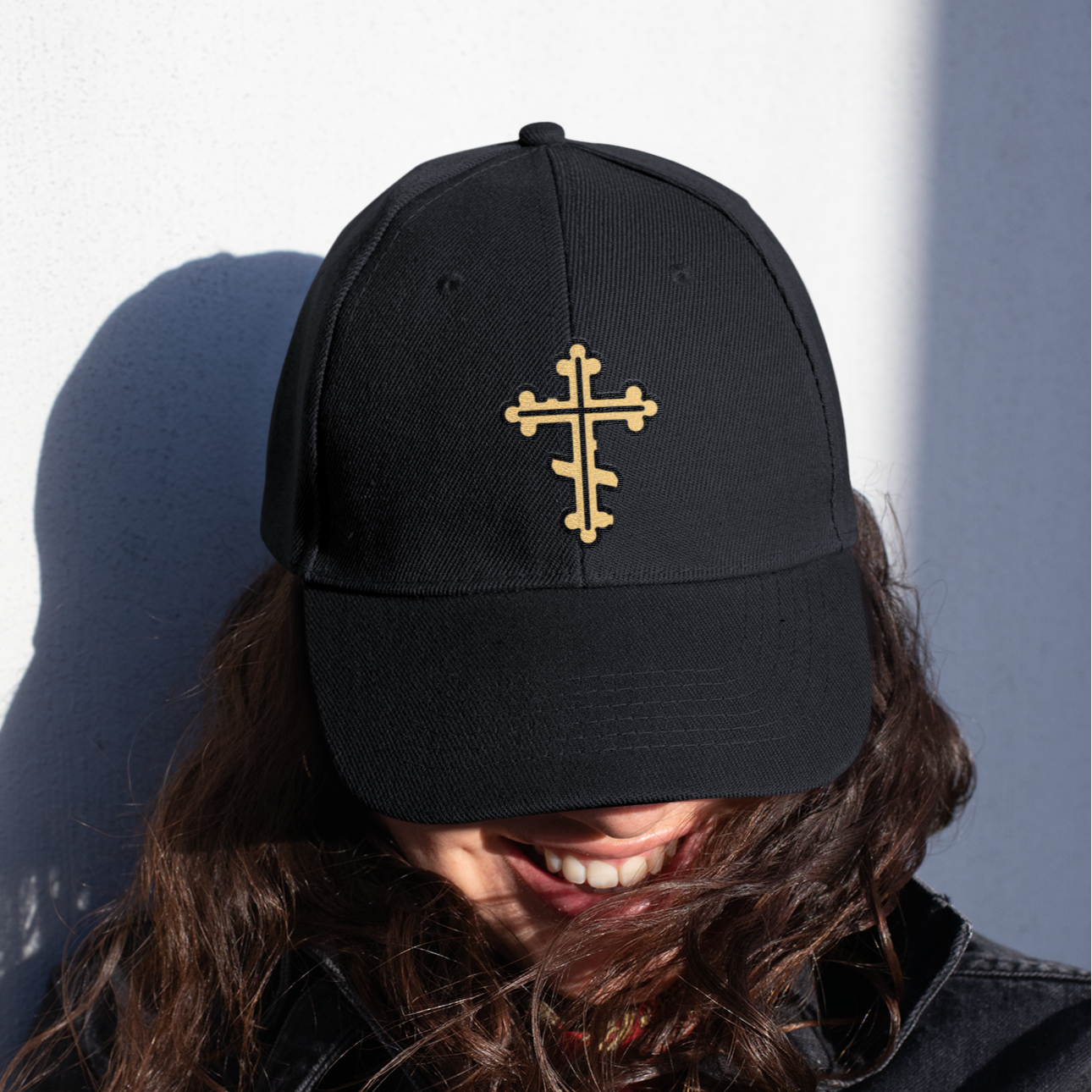 Orthodox Gold Cross Embroidered Christian Cap