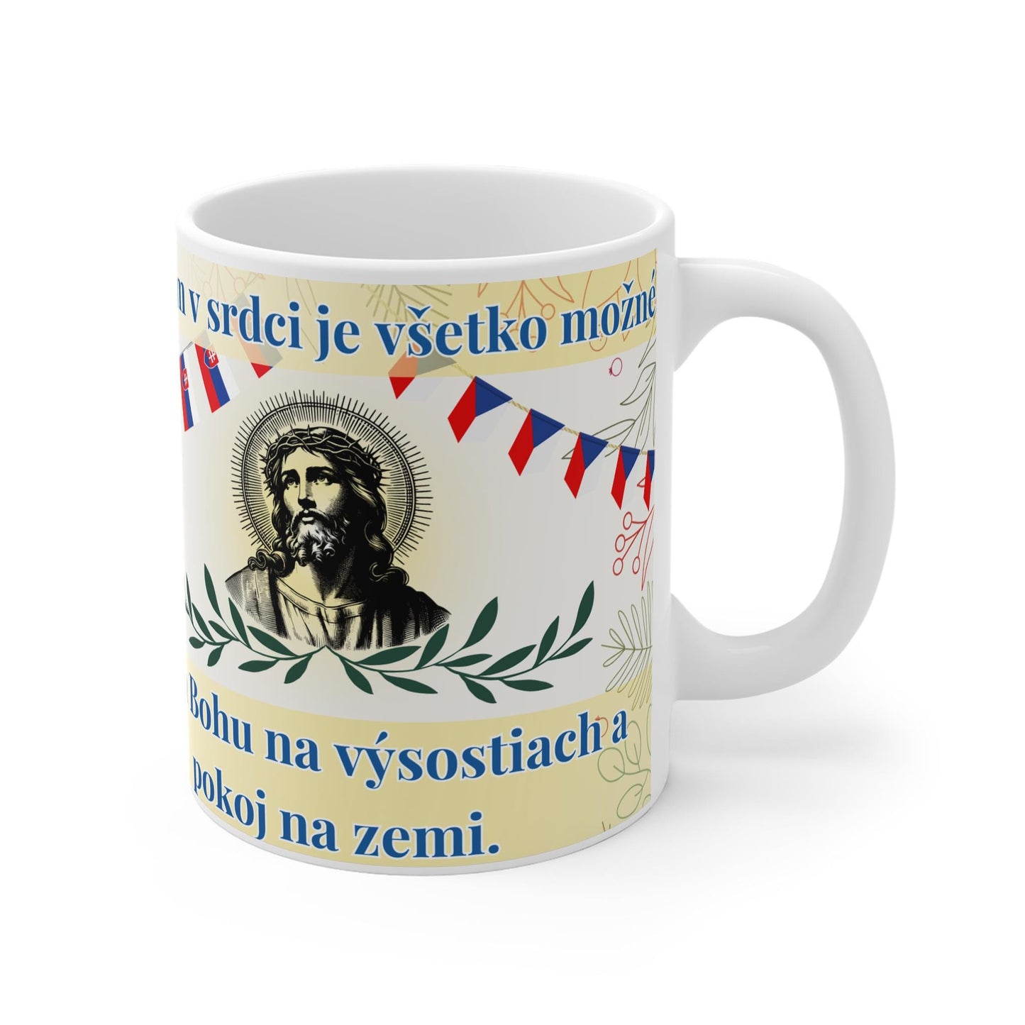 Czechoslovak Orthodox Christian 11oz ceramic mug with a faith-inspired design. Durable, microwave- and dishwasher-safe, perfect for coffee, tea, or as a meaningful gift for baptisms, name days, or Orthodox celebrations in Czechoslovakia