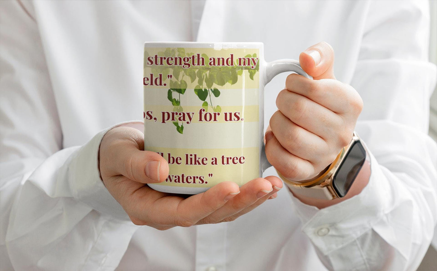 Saint Demetrios of Thessaloniki 11oz ceramic mug with a detailed Orthodox Christian design. Durable, microwave- and dishwasher-safe, perfect for coffee, tea, or as a meaningful gift for baptisms, name days, or celebrations of faith