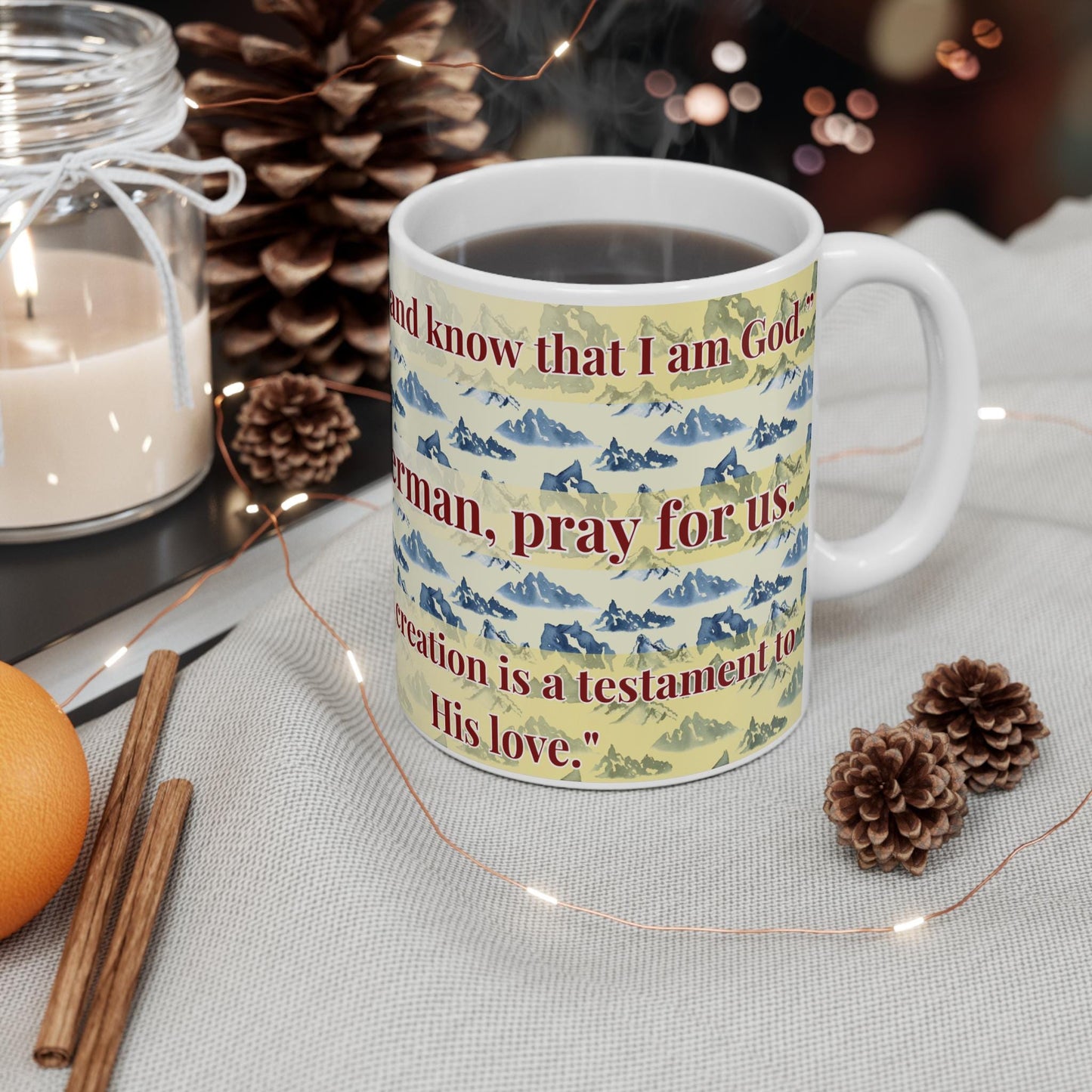 Saint Herman of Alaska 11oz ceramic mug with a detailed Orthodox Christian design. Durable, microwave- and dishwasher-safe, perfect for coffee, tea, or as a meaningful gift for baptisms, name days, or celebrations of faith