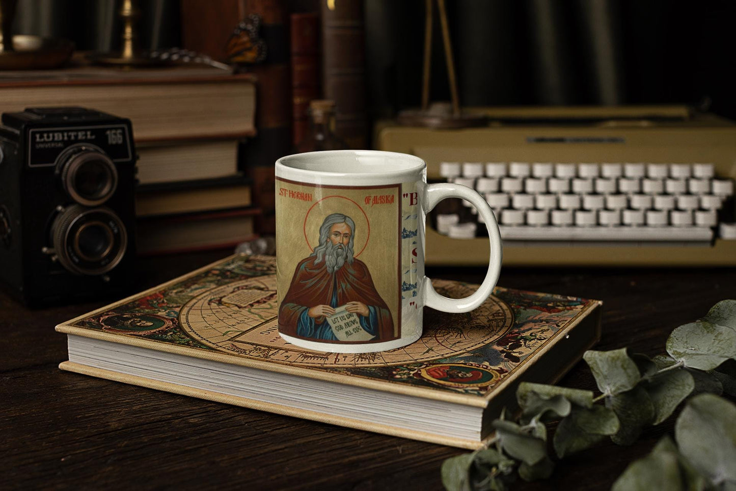 Saint Herman of Alaska 11oz ceramic mug with a detailed Orthodox Christian design. Durable, microwave- and dishwasher-safe, perfect for coffee, tea, or as a meaningful gift for baptisms, name days, or celebrations of faith