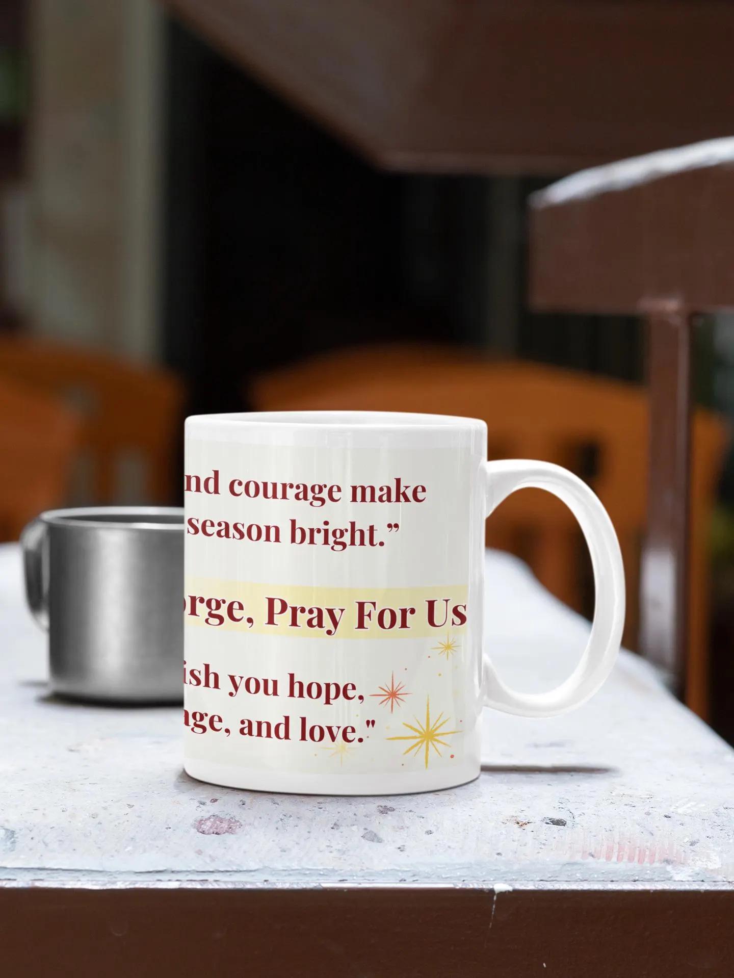 Celebrate Saint George with this vibrant festive mug, featuring a beautiful Orthodox Christian icon. Perfect as a thoughtful gift or for daily use. Dishwasher- and microwave-safe ceramic mug with vivid, fade-resistant colors