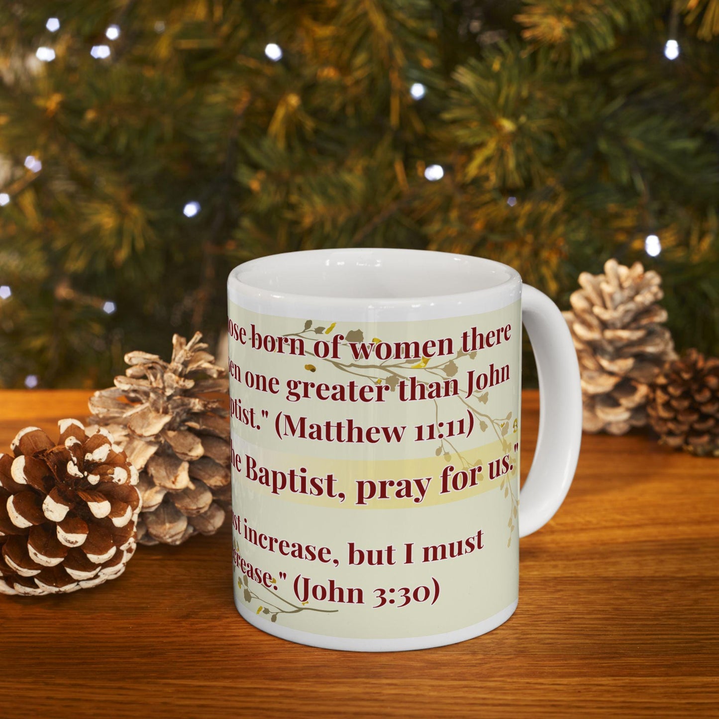 Orthodox Christian 11oz ceramic mug with a vibrant St. John the Baptist design. Durable, microwave- and dishwasher-safe, perfect for coffee or tea. Ideal for baptisms, name days, or as a meaningful gift for any religious occasion