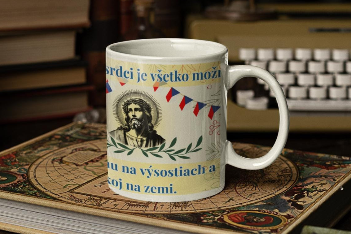 Czechoslovak Orthodox Christian 11oz ceramic mug with a faith-inspired design. Durable, microwave- and dishwasher-safe, perfect for coffee, tea, or as a meaningful gift for baptisms, name days, or Orthodox celebrations in Czechoslovakia