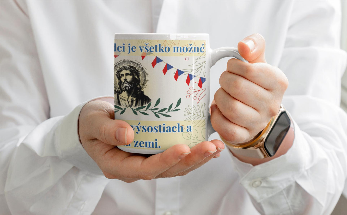 Finnish Orthodox Christian 11oz ceramic mug with a faith-inspired design. Durable, microwave- and dishwasher-safe, perfect for coffee, tea, or as a meaningful gift for baptisms, name days, or Finnish Orthodox celebrations