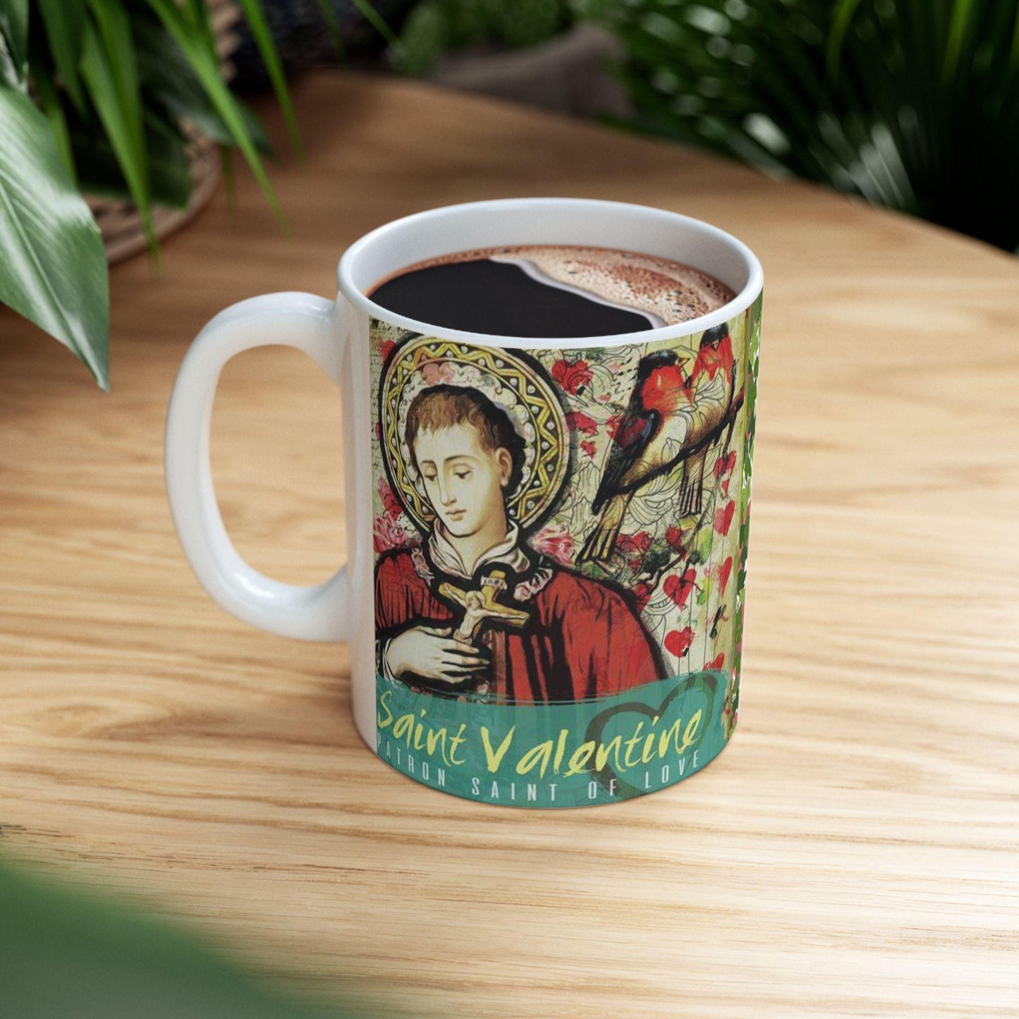 Celebrate faith and love with this Saint Valentine Mug featuring "Let all that you do be done in love." (1 Corinthians 16:14). Made from durable ceramic, it's perfect for daily inspiration, prayer, or as a thoughtful Orthodox Christian gift.