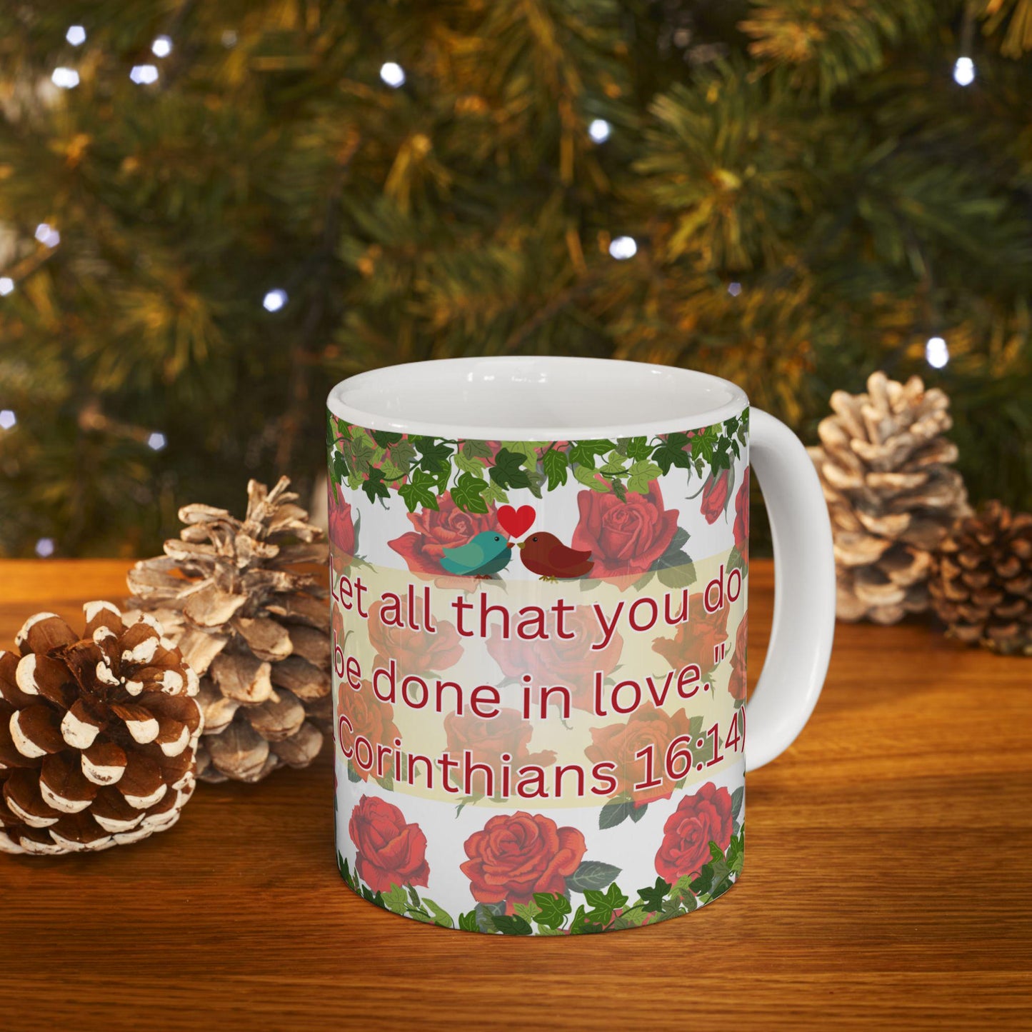 Celebrate faith and love with this Saint Valentine Mug featuring "Let all that you do be done in love." (1 Corinthians 16:14). Made from durable ceramic, it's perfect for daily inspiration, prayer, or as a thoughtful Orthodox Christian gift.