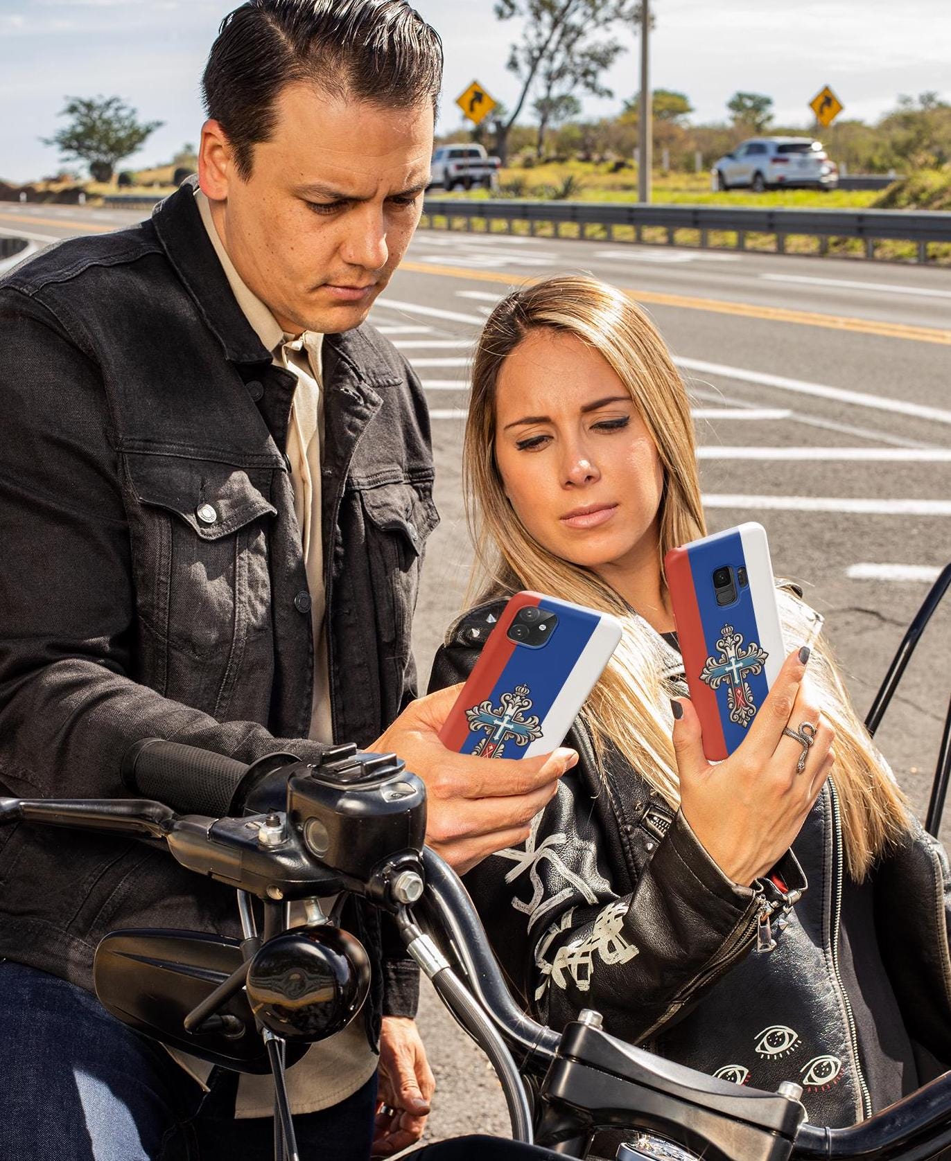 Showcase your Russian Orthodox faith with this premium phone case featuring a Russian Orthodox Cross in white, blue, and red. Made with polycarbonate & TPU, it’s durable, shock-absorbent, and wireless charging compatible.