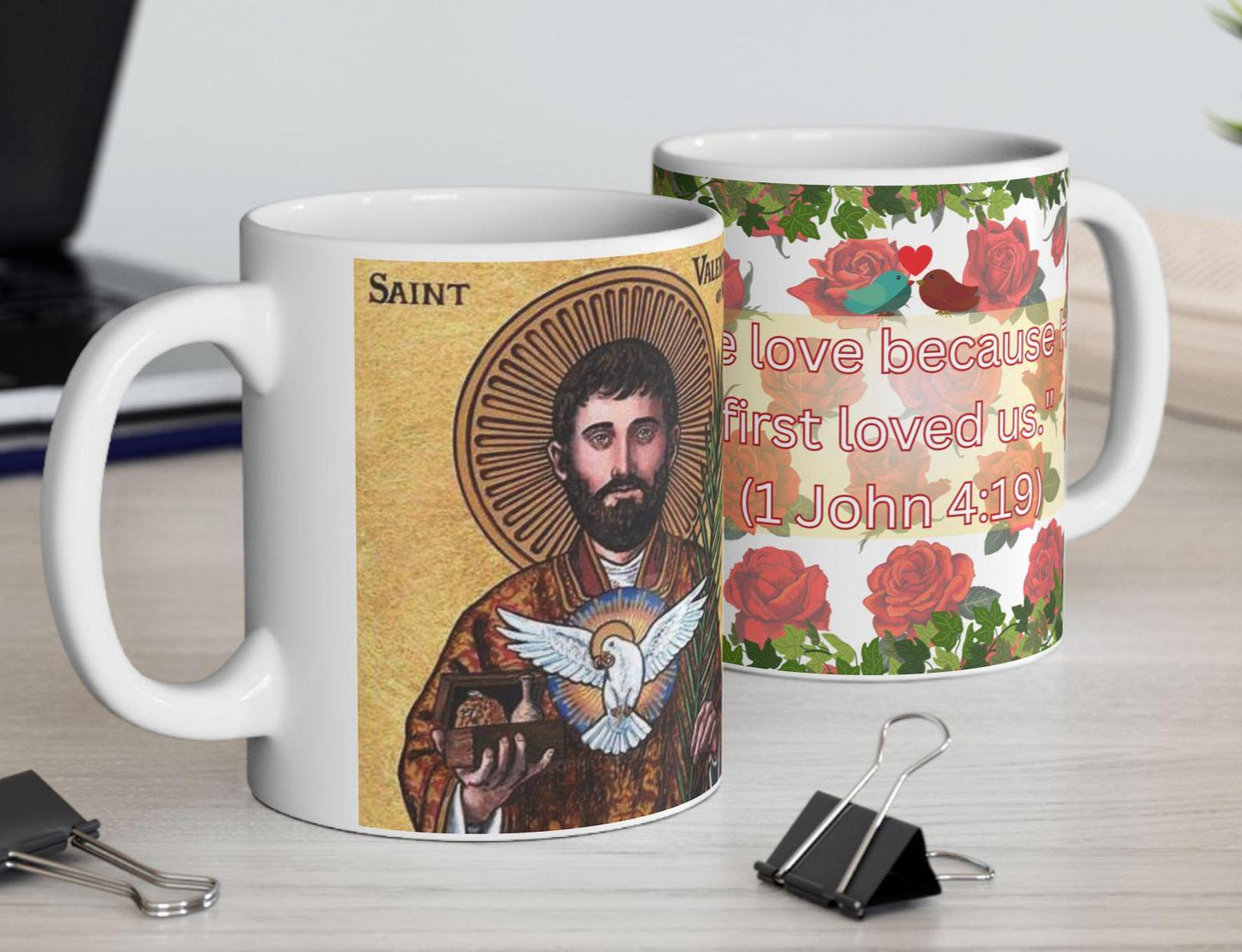 Celebrate faith and love with this Saint Valentine Mug featuring "Let all that you do be done in love." (1 Corinthians 16:14). Made from durable ceramic, it's perfect for daily inspiration, prayer, or as a thoughtful Orthodox Christian gift.