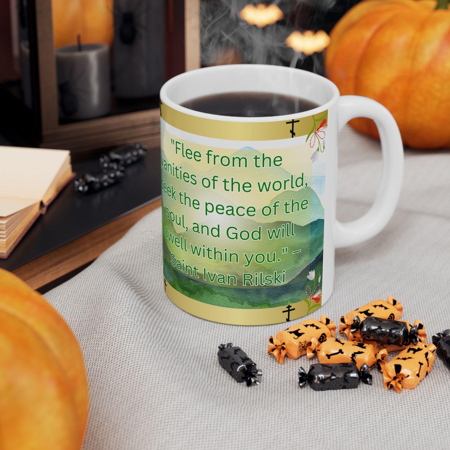 Honor Saint Ivan Rilski with this Orthodox Christian Mug, featuring his inspiring words. Durable ceramic, microwave & dishwasher safe—perfect for prayer, reflection, or as a meaningful Orthodox gift. A tribute to Bulgaria’s patron saint.