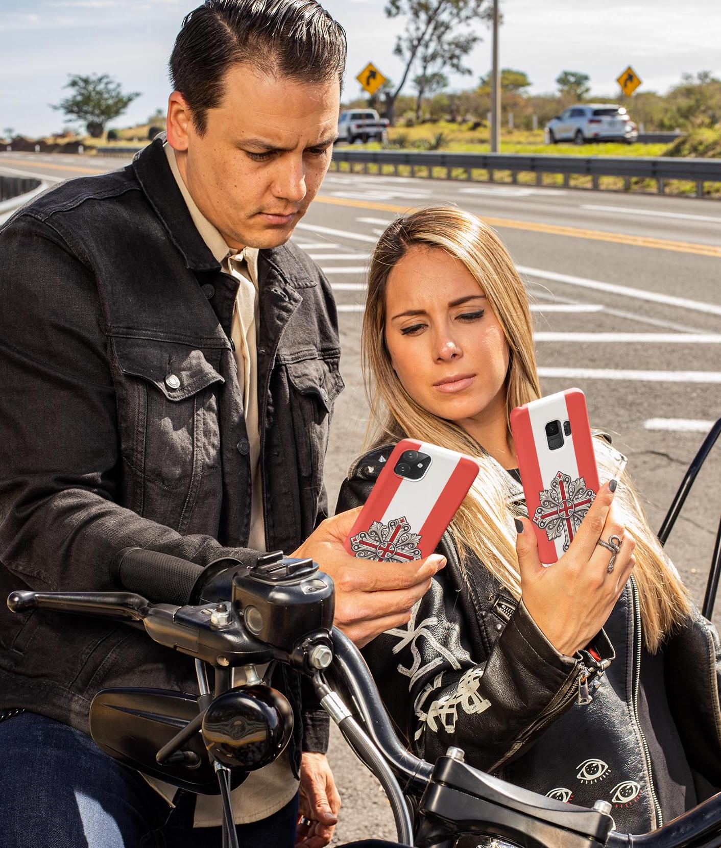 Showcase your English Christian faith with this premium phone case featuring an English Orthodox Cross in red and white. Made with polycarbonate & TPU, it’s durable, shock-absorbent, and wireless charging compatible.