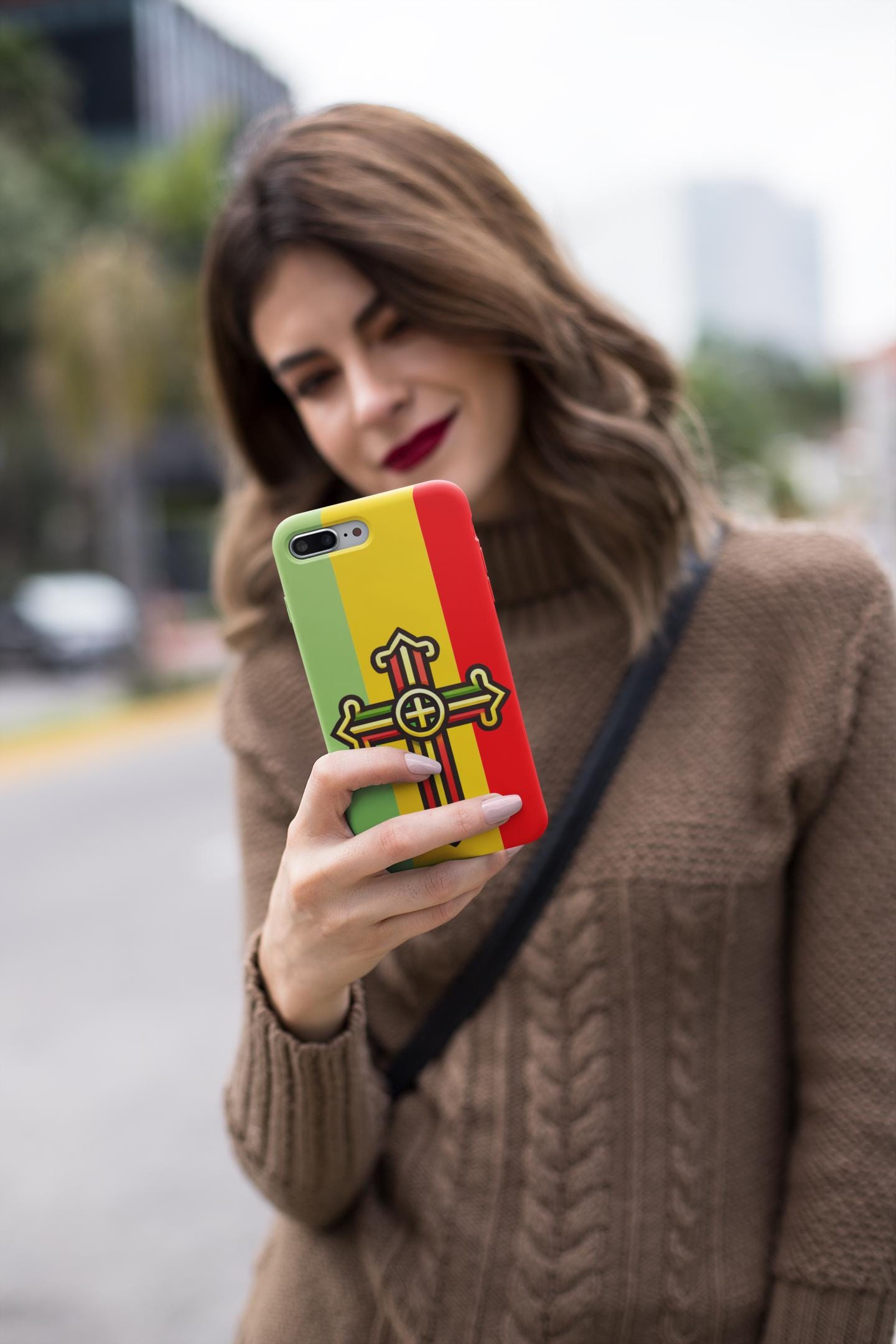 Show your Ethiopian Orthodox faith with this Tewahedo Cross Phone Case! Featuring a Ge’ez Orthodox design, it’s durable, lightweight & wireless charging compatible. A perfect Christian gift for iPhone & Samsung. Order now and carry your faith daily!