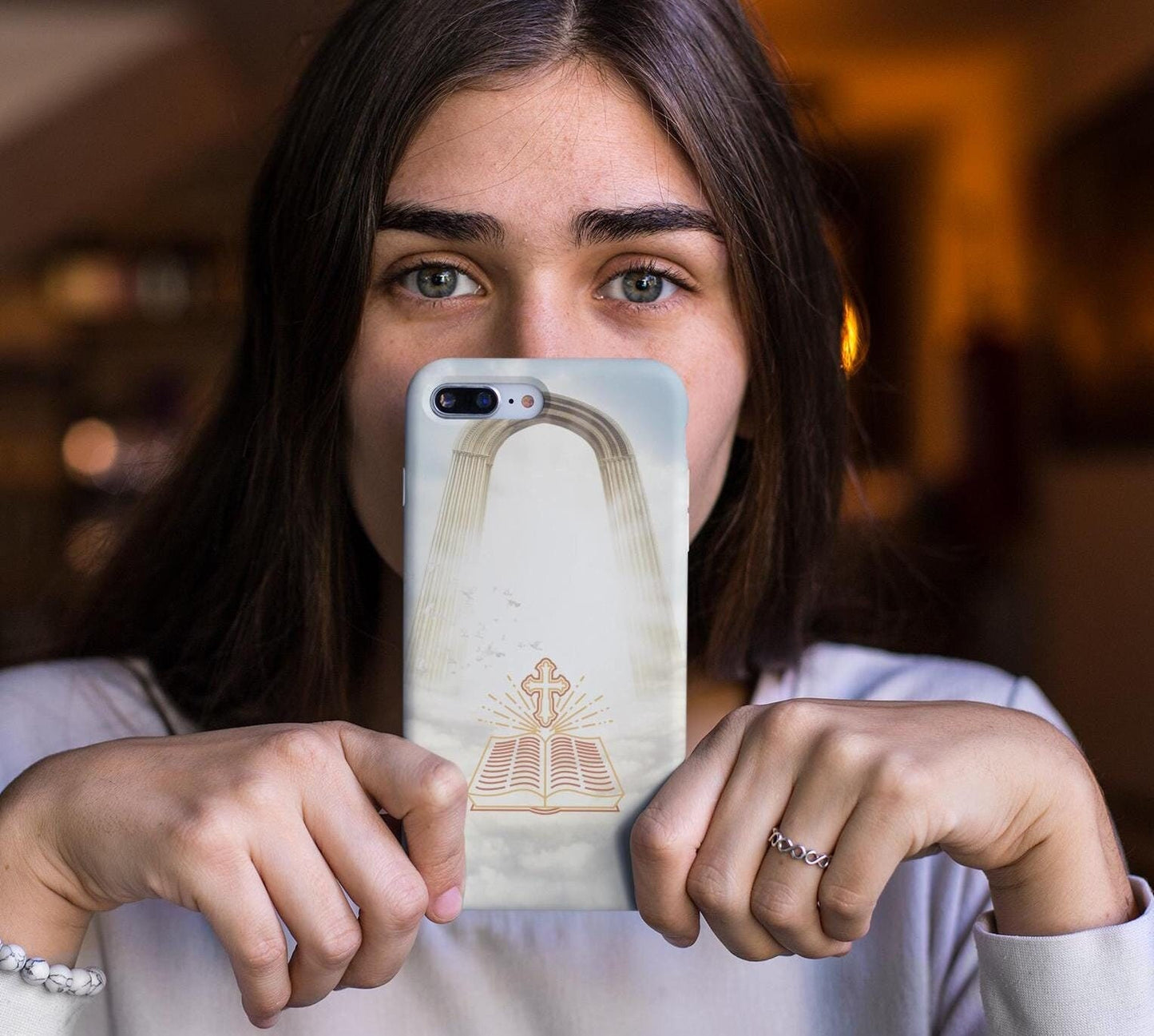 Enter Heaven through God with this Christian Heaven’s Gate Phone Case! Featuring a heavenly gates design, it’s durable, lightweight & wireless charging compatible. A perfect faith-inspired gift for iPhone & Samsung. Order now and stay inspired daily!
