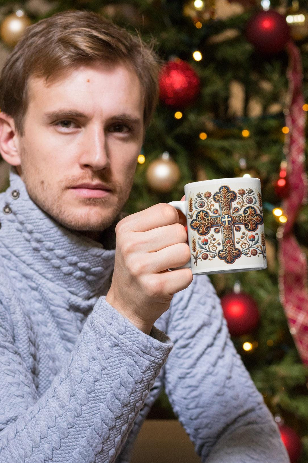 Czechoslovak Orthodox Christian 11oz ceramic mug with a faith-inspired design. Durable, microwave- and dishwasher-safe, perfect for coffee, tea, or as a meaningful gift for baptisms, name days, or Orthodox celebrations in Czechoslovakia