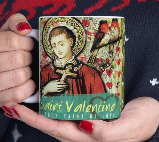 Celebrate faith and love with this Saint Valentine Mug featuring &quot;Let all that you do be done in love.&quot; (1 Corinthians 16:14). Made from durable ceramic, it&#39;s perfect for daily inspiration, prayer, or as a thoughtful Orthodox Christian gift.