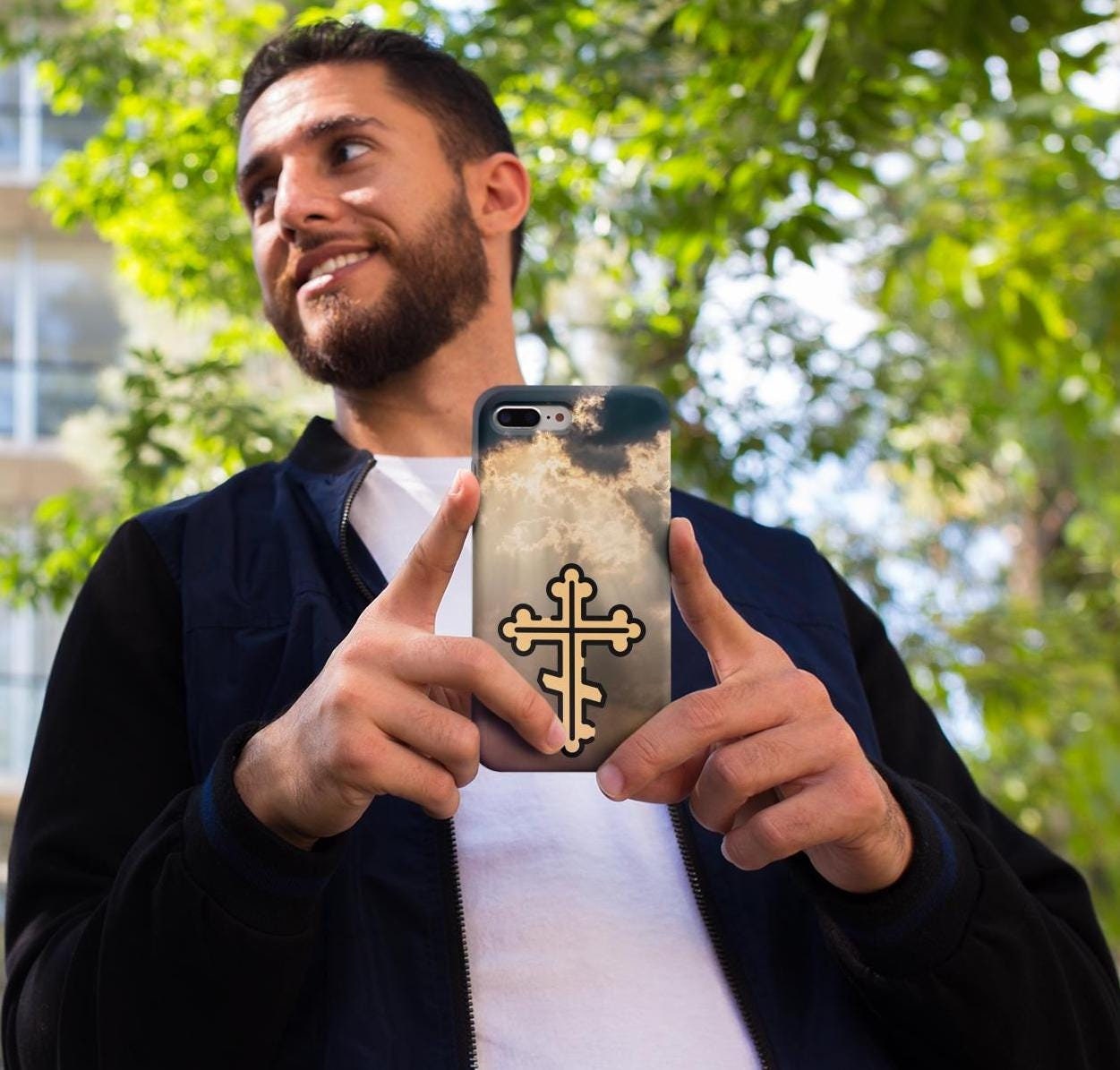 Show your Orthodox faith with this Byzantine Cross Phone Case! Durable, lightweight & wireless charging compatible. A perfect Christian gift for iPhone & Samsung. Order now and keep your faith close daily!