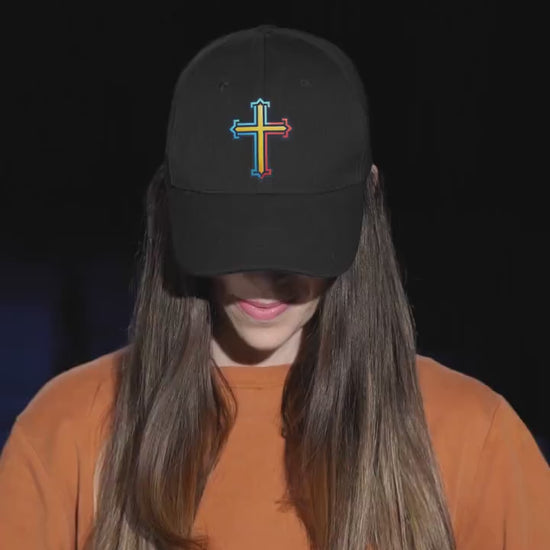 Romanian Orthodox Cross Dad Hat | Embroidered Christian Cap | Adjustable Low-Profile Faith Hat | Byzantine Hat